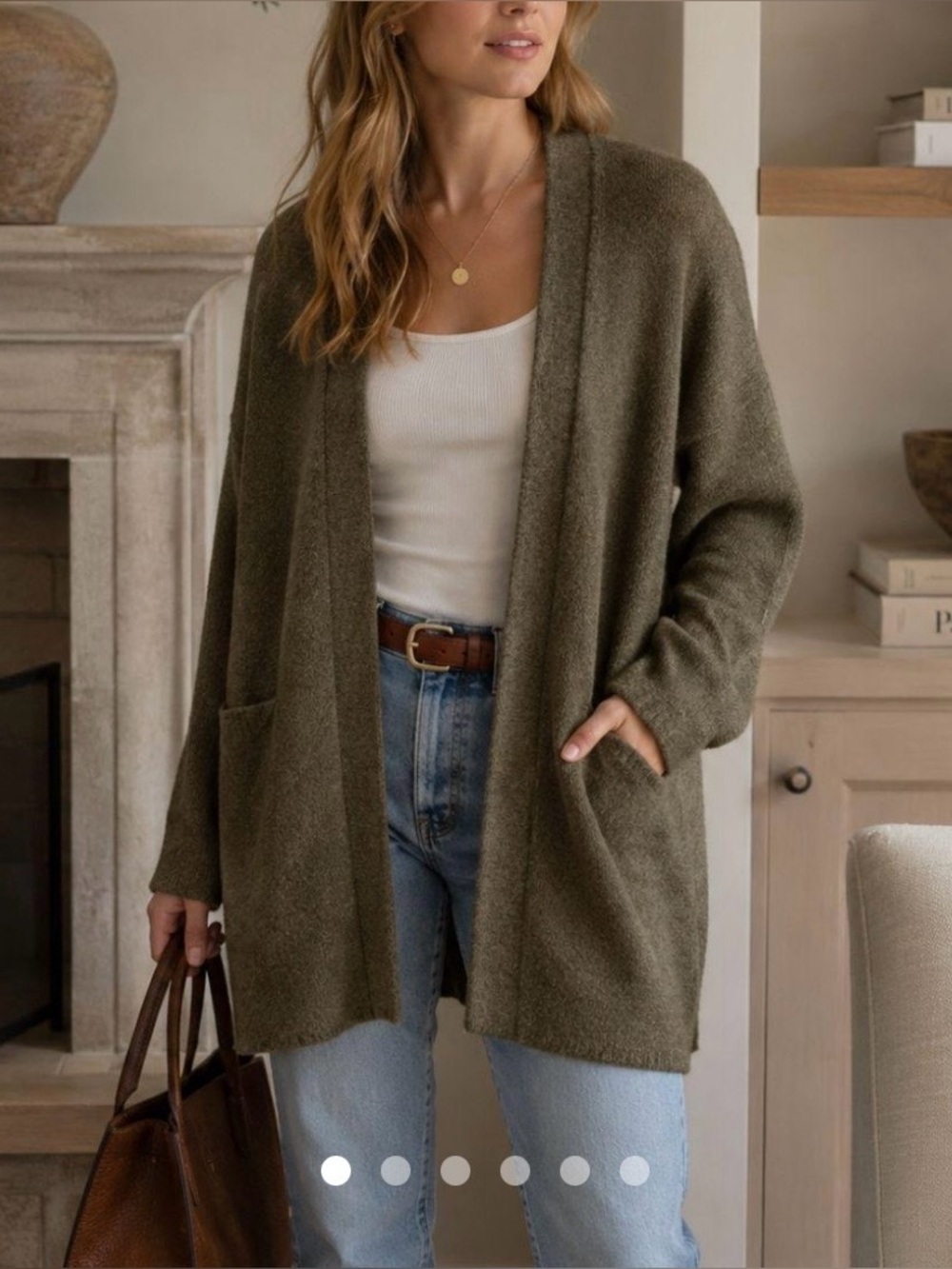MADEWELL Cozy Long Cardigan Sweater in Heather Foliage Green-NWT-size XL
